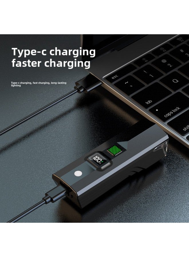 Loquat Type-c Charging With Digital Electric Display Anti-glare Long Endurance Intelligent Light Sensing Headlights Outdoor Riding Lights-Color:Ef-b1 Black Aluminum Alloy (2500 Mah) - Image 3