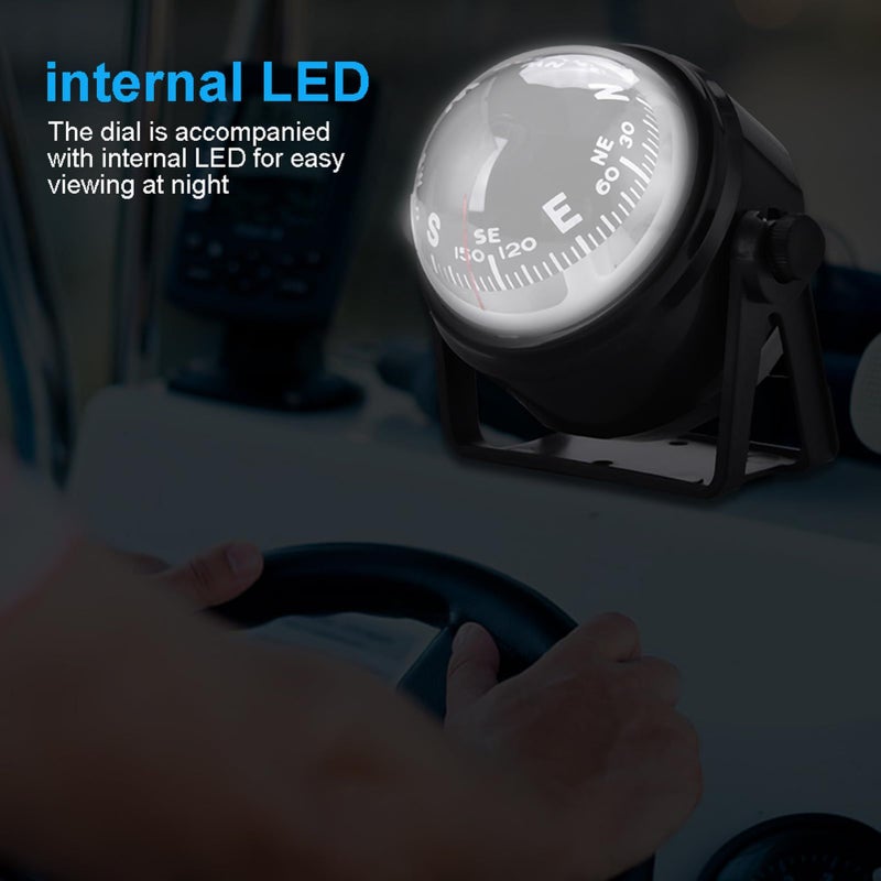 LED Digital Car Boat Marine High Magnetic Outdoor ABS Material Black Easy Mounting Operating - Image 5