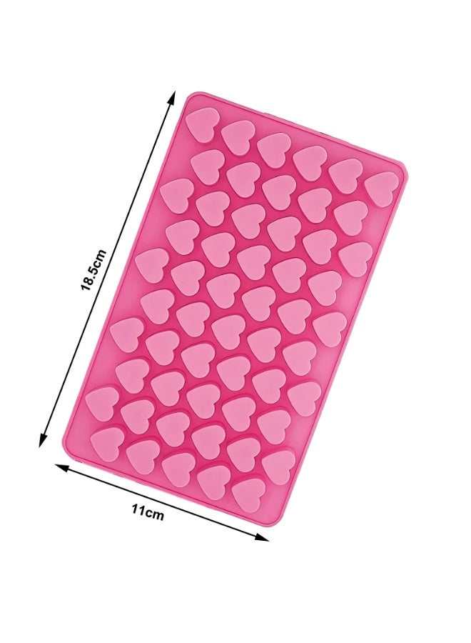 Silicone Mini Heart 55-Cavity Molds for Baking, Heart Shape Ice Cube Candy Chocolate Mold, Valentine Candy Molds - Image 2