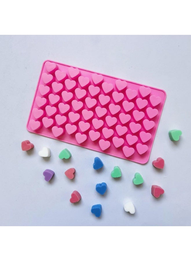 Silicone Mini Heart 55-Cavity Molds for Baking, Heart Shape Ice Cube Candy Chocolate Mold, Valentine Candy Molds - Image 5