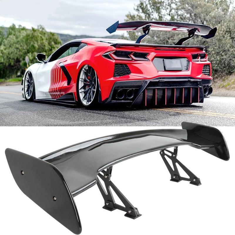 DREAMOTOR 57 Inch Universal Rear Spoiler GT Style Car Rear Trunk Spoiler Wing Spoiler Compatible with Chevy Corvette C8 C7 Camaro Mazda Miata RX7 Nissan Lexus Toyota Honda Civic Ford Mustang Scion