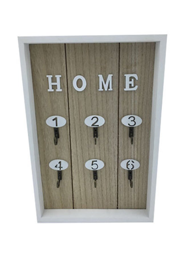 Wooden Key Holder Brown/White 20x30cm - Image 1