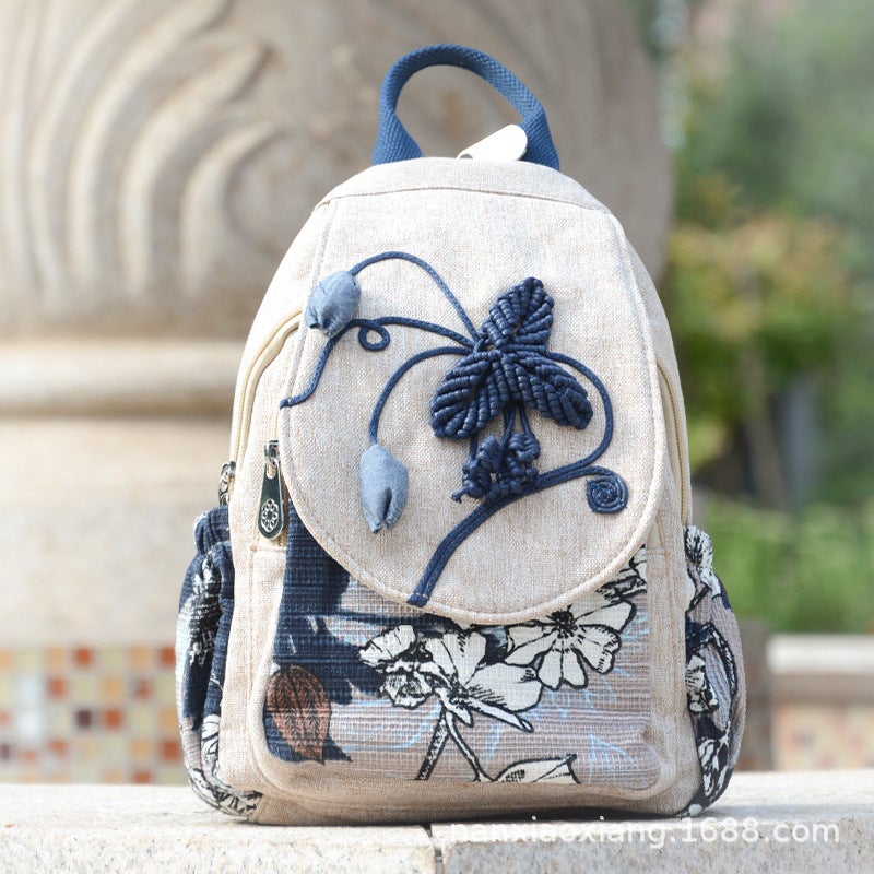 Ethnic Style Backpack Artistic Women'S Bag Travel Bag Casual Retro Bag Women'S Lightweight Canvas Bag For Women - Image 1