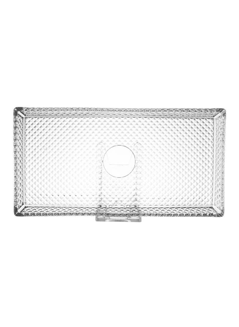 Dania - Rectangular glass serving plate with squares 18*14.5 cm - Image 1