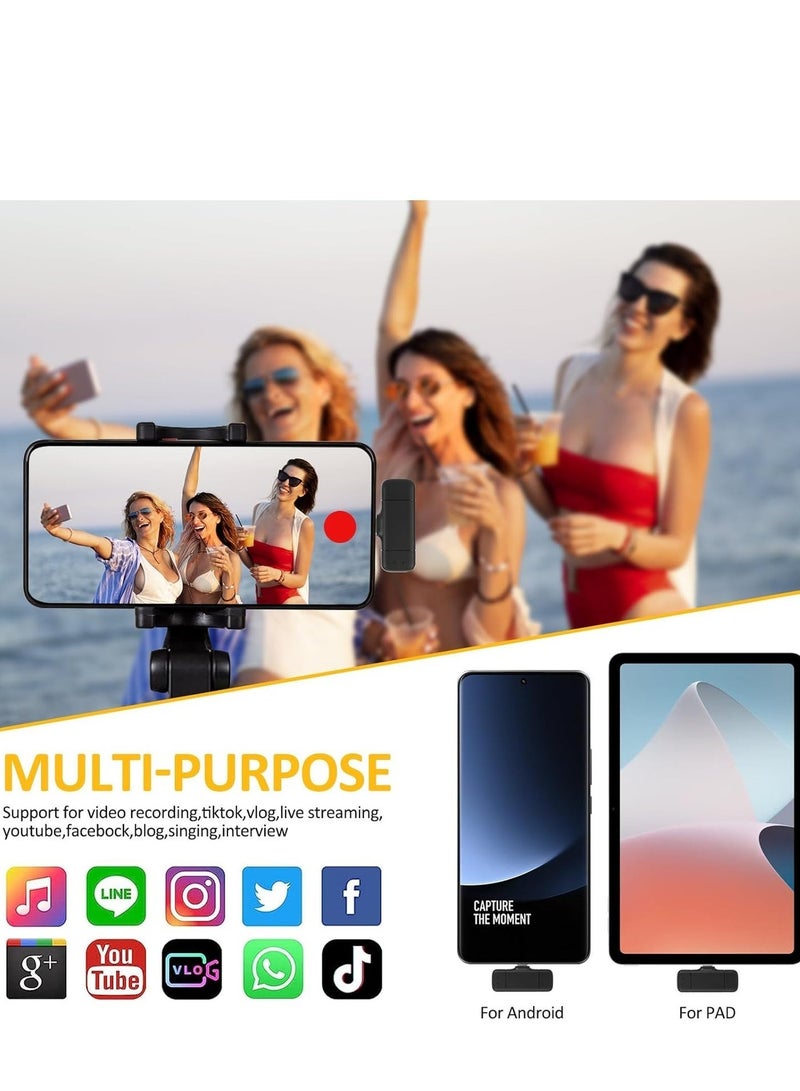 Mini Mic Pro Wireless Lavalier Microphone for iPhone, iPad, 2-in-1 Mini Lapel Microphone, 48kHz 16Bit, (20) 66ft Range, 3 Modes, Dual Noise Reduction, 60h Battery for Streaming Vlog Interview - Image 4