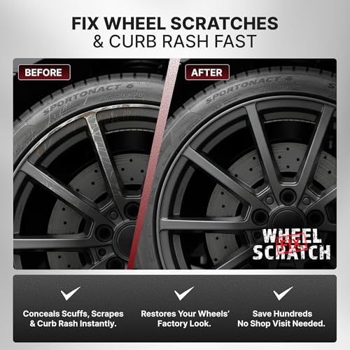 Wheel Scratch Fix® Dark Grey Magic Car Scratch Remover Pen - Alloy Wheel Touch Up Paint Pen for Cars, Curb Rash Removal with Fast-Drying & Long-Lasting OEM Finish, Vehicles Rim Repair Paint for Chip (Satin Dark Gray (Pen Only)) - Image 2