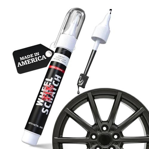 Wheel Scratch Fix® Dark Grey Magic Car Scratch Remover Pen - Alloy Wheel Touch Up Paint Pen for Cars, Curb Rash Removal with Fast-Drying & Long-Lasting OEM Finish, Vehicles Rim Repair Paint for Chip (Satin Dark Gray (Pen Only)) - Image 1