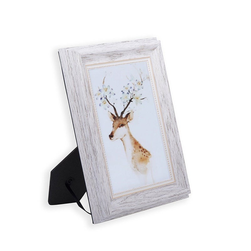 Picture Frame 5x7 HUIXIANG Vintage Portrait Photo Frames Retro Landscape  Horizontal Poster Frame Standing or Wall Mountable Birthday Gift for Parents Woman Wedding Anniversary 7x5 Inch White