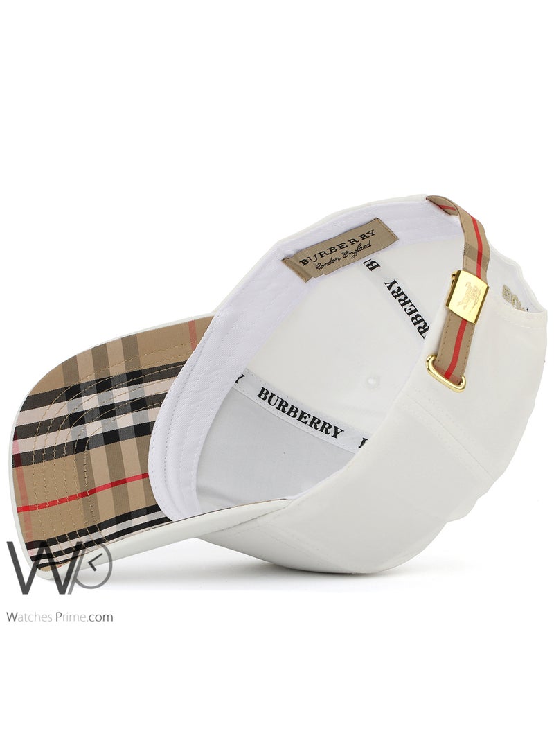 BURBERRY Burberry Cap White Color Cotton Baseball Hat For Men  - Image 4