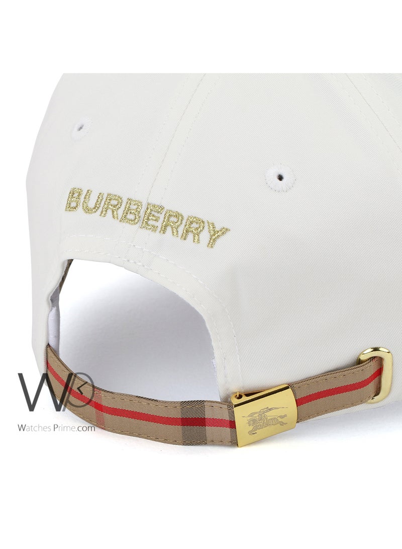 BURBERRY Burberry Cap White Color Cotton Baseball Hat For Men  - Image 3