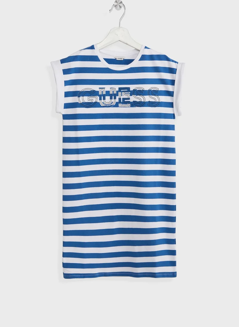 GUESS Youth Striped T-Shirt Dress