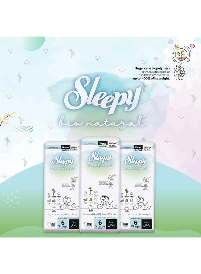 Sleepy عبوة من 160 بنطلون بيبي بايو الطبيعي مقاس 6، عضوي، مريح، امتصاص فائق، صديق للبيئة، مضاد للحساسية، 5 × 32 قطعة - Image 3