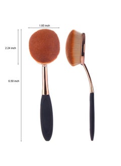Yoseng Large Rose Gold Foundation Contour Round Toothbrush Dust Free Oval Makeup Brushes Ink Blending With Dustproof Cover Brush Egg Cleaner  - Image 3