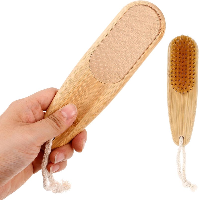 Simple practical structure Baluue Double-Sided Foot Scrubber Brush and Pumice Stone Wooden Foot File Callus Remover for Dry and Wet Skin Heel Exfoliator Tool for Pedicure at Home Or Shower Use Heat insulation layer Elegant appearance Regular scheduled transit Shock rubber edge N/S/C nationwide deliver Timely planned dispatch Trendy varied sizing alternatives Budget friendly sizing alternatives Polished safe edge In-house warehouse packing Durability boost selected material Wide daily application Small apartment fit Size-sorted warehouse storage Daily repeated use trusted quality Advanced compact design Standard fit All item simple matching build Coast & inland available Worldwide simple practical design Multi item matching Reinforced edge Various color options Upgraded classic design - Image 3