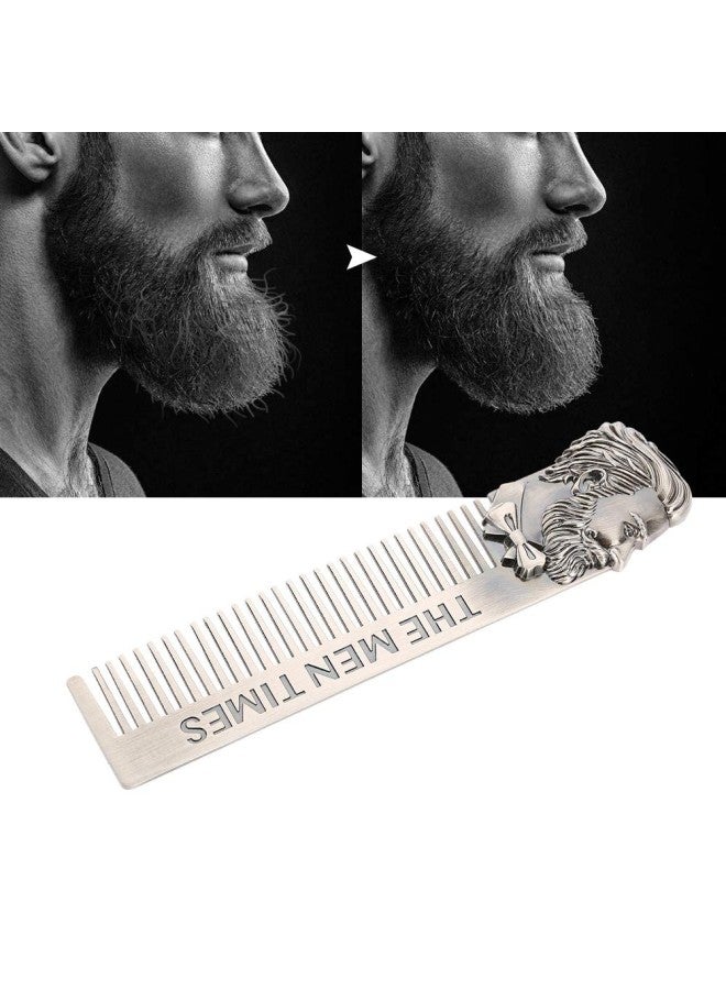 Anti-Static Beard Comb, Comb Teeth Are Smooth, Do Not Hurt The Scalp, And Will Not Deform Stainless Steel Pocket Shaving Beard Professional Trimming Care Kit  - Image 3