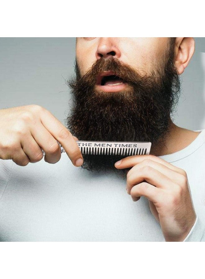 Anti-Static Beard Comb, Comb Teeth Are Smooth, Do Not Hurt The Scalp, And Will Not Deform Stainless Steel Pocket Shaving Beard Professional Trimming Care Kit  - Image 1