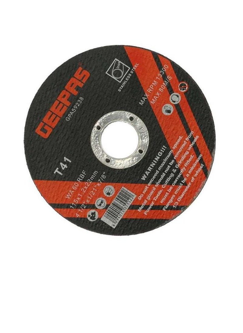 GEEPAS Cutting Disc 4.5" (T41) x 10pcs  - Image 1