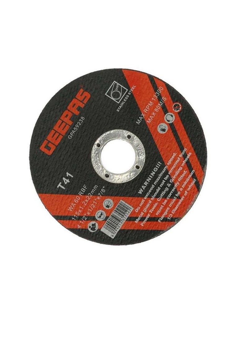 GEEPAS Cutting Disc 4.5" (T41) x 10pcs  - Image 2