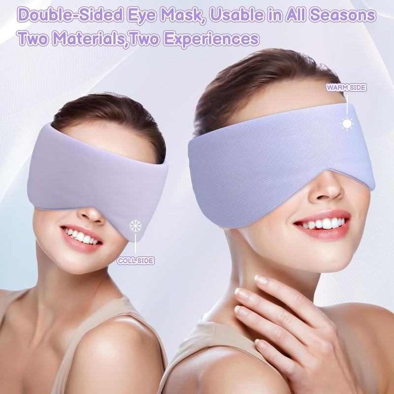 SYOSI Silk Sleep Mask with Earmuff Function, Adjustable Blackout Eye Masks for Women and Men, Comfortable Light-Blocking and Noise-Reducing Sleep Mask for All-Night Rest, Purple - Image 4