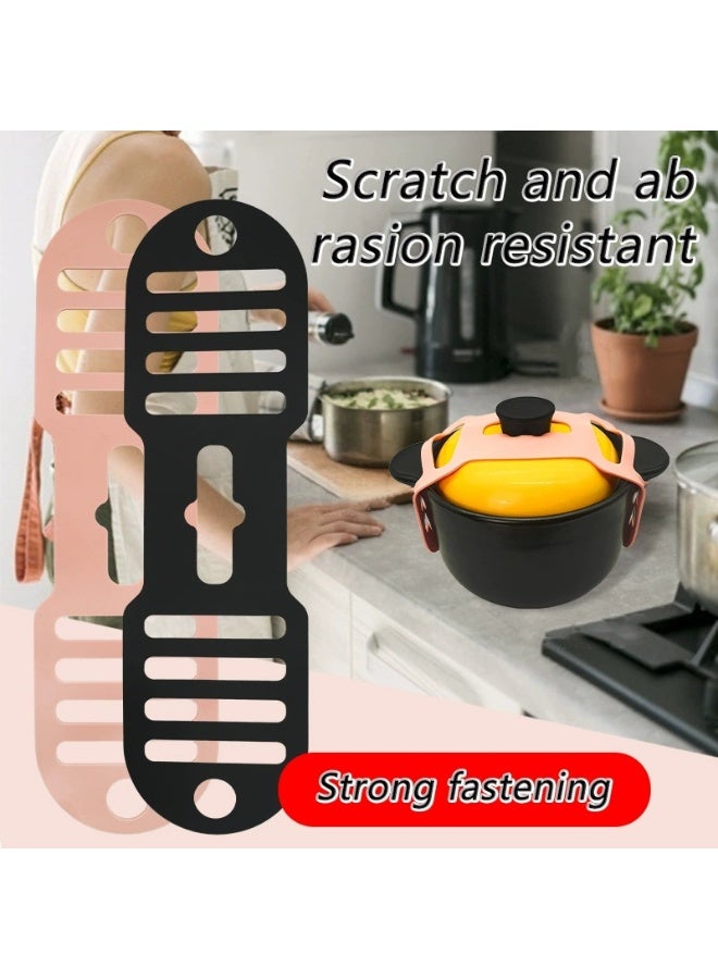 حزام تثبيت غطاء وعاء السيليكون الجديد لعلبة الغداء وحزام تثبيت مانع للتسرب لعلبة الغداء (أسود) - Image 3