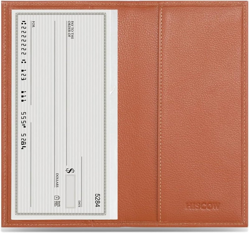 HISCOW Minimalist Checkbook Cover - Full Grain Leather - Image 1