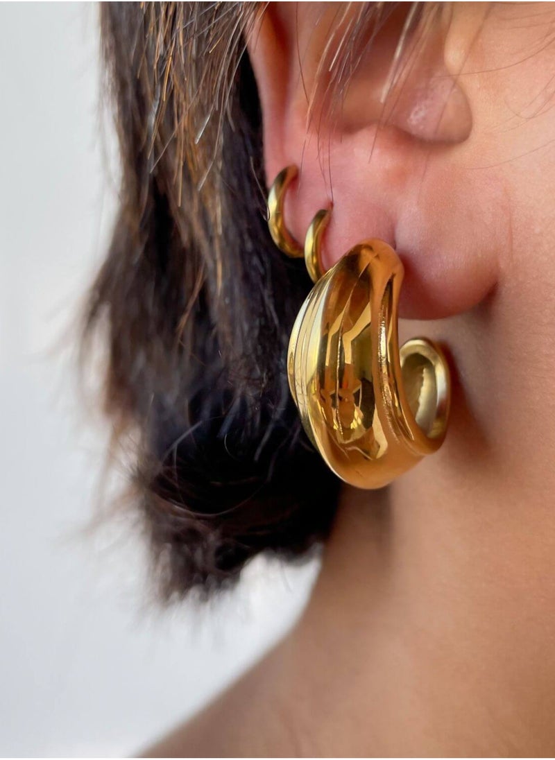 Clé de Lune Big Croissant Hoops Earrings  - Image 3