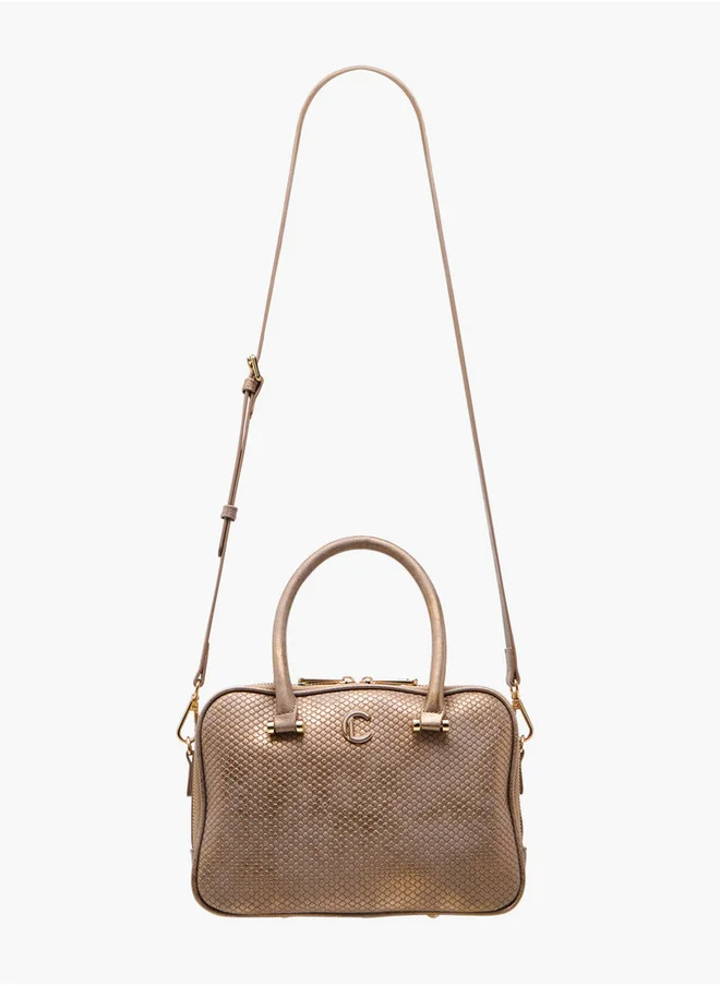Le Confort Women's Quilted Tote Bag with Double Handle and Zip Closure