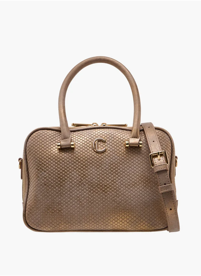 Le Confort Women's Quilted Tote Bag with Double Handle and Zip Closure