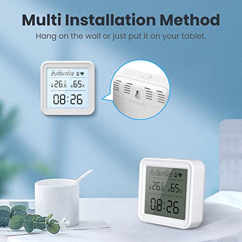 SENCKIT WiFi Thermometer Hygrometer: Digital Indoor Temperature Humidity Monitor with App Notification Alert, Free Data Storage Export, Backlit LCD Screen, Smart Temperature Sensor Compatible with Alexa - Image 5