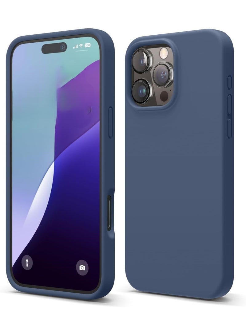 ACLIX Silicone Case Compatible with iPhone 16 Pro, Slim Liquid Silicone 3 Layer Soft Gel Rubber Shockproof, Protective Phone Case Cover with TPU Lining (Blue) - Image 1