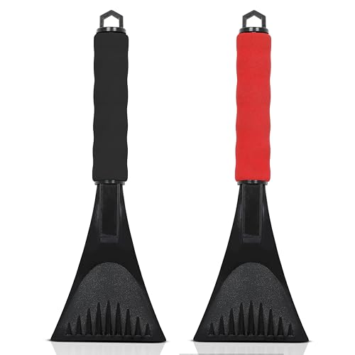 EcoNour Windshield Ice Scraper for Car 2 Pack Scraper to Remove Snow Frost and Ice Ice Crusher for Car Window with Foam Handle for Perfect Grip Ice Removal Accessories - Image 1