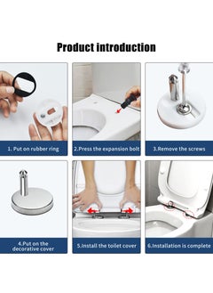 SANMUGEED 4 Pack Quick Release Toilet Seat Fixings,Quick Release Toilet Seat Hinges Top Fittings Universal Toilet Seat Hinge Fittings  - Image 5