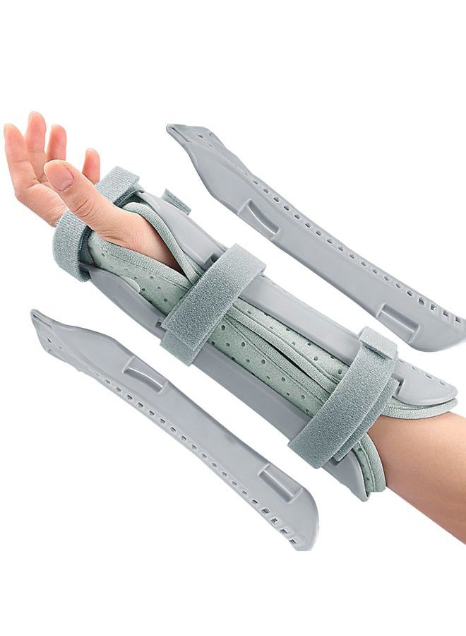 Clobeau Forearm & Wrist Support Brace Splint, Forearm Immobilizer Brace Splints Breathable Wrist Splint for Carpal Tunnel, Upgraded with Double Splint, Great for Wrist Pain, Sprain, Sports Injuries (Left) - Image 1