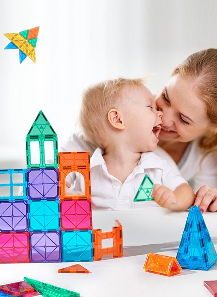 32pcs Kids Magnetic Tiles Toys Toddler Magnetic Blocks Building Preschool Learning Sensory Montessori Toys For 3+ Year Old Boys and Girls Safe Creativity Magnet Toy Developmental Toys  - Image 1