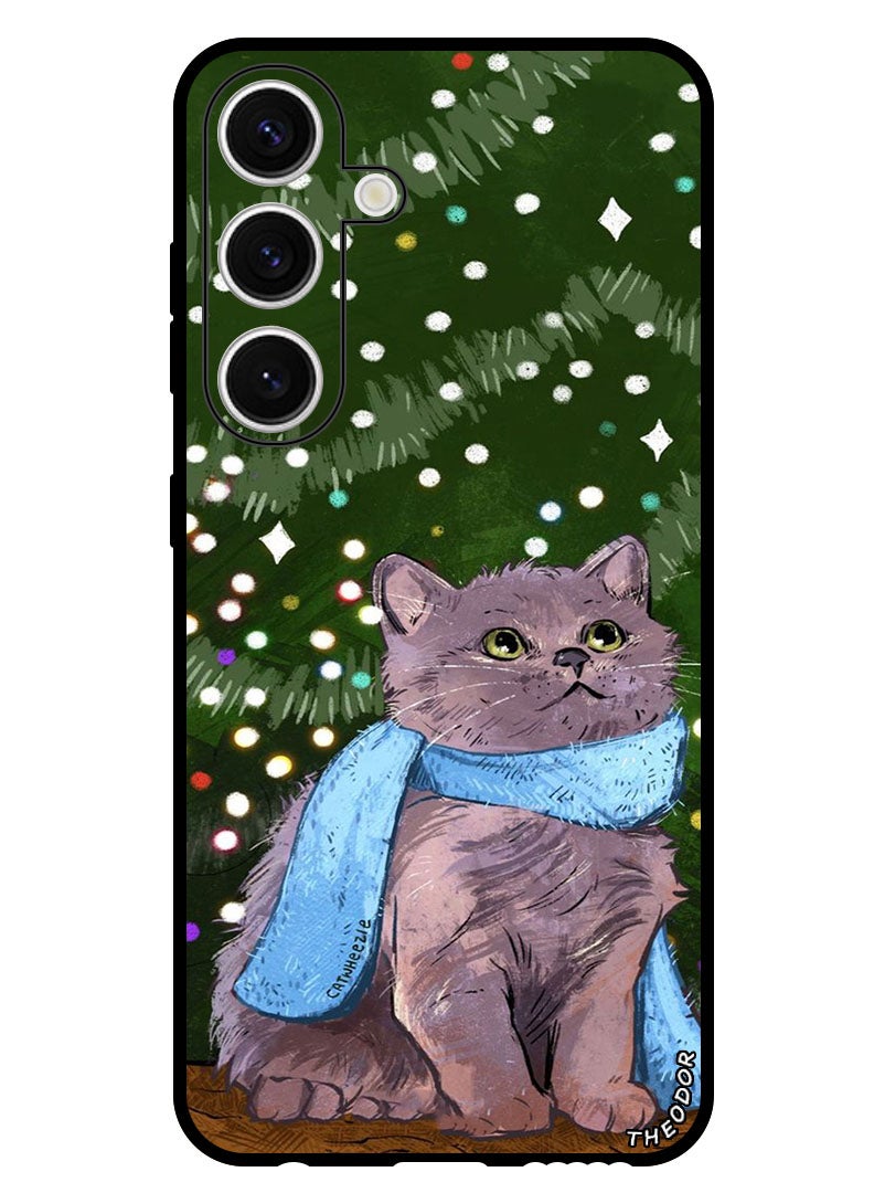 Theodor غطاء واقي مضاد للخدش ومقاوم للصدمات لجهاز سامسونج جالاكسي S24 قطة لطيفة - Image 1