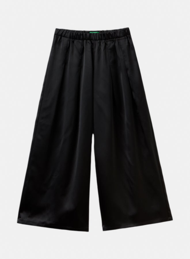 بينيتون بنطلون بنات واسع من ساتان - Image 1