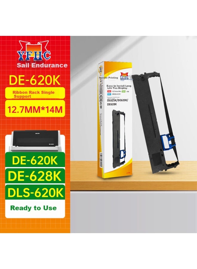 Yfhc Ribbon Cassette (with Core) For Deli De-620k De-628k Dls-620k Dl-625k Dot Matrix Printer Ribbon Cassette - Image 1