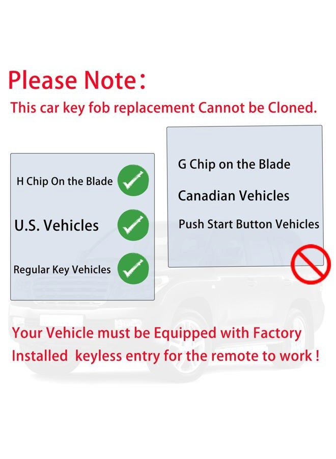 MechanMagic Remote Control Replacement for Toyota Corolla 2014 2015 2016 2017 2018 2019Camry 20142017Tacoma 20162018 HYQ12BDM Keyless Entry Remote Control HYQ12BEL 89070028800 H-Chip (Pack of - Image 2
