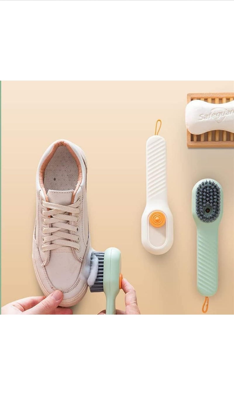 VETELLY Liquid Adding Soft Fur Cleaning Brush, Multifunctional Shoe Brush with Liquid Box Random Color - Image 2