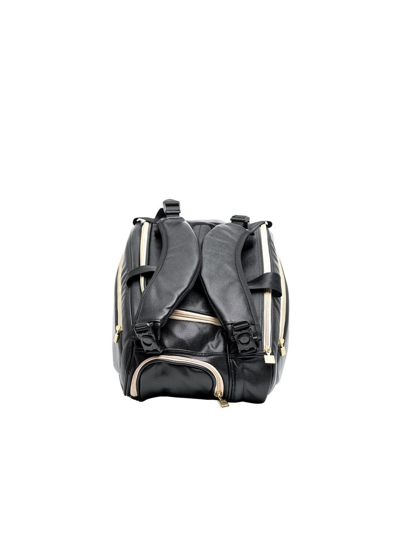 Slazenger حقيبة باديل سلازينجر فيبورا بانثر سوداء - حقيبة مضرب رياضية بسعة كبيرة مع قسم للأحذية، تشطيب فاخر وأحزمة كتف - Image 3