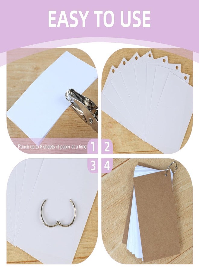 Oligei Single Hole Punch, 8 Sheet Capacity Hole Puncher, Paper Punch with 10P Binder Rings, Hole Puncher for Crafts, Scrapbooks (Purple) - Image 4