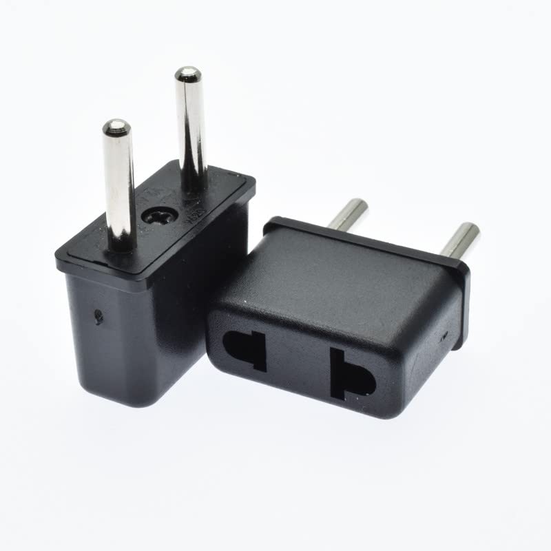 fdealz [ 2 Pieces ] Plug Converter Adaptor (EU Male - US Female) Plug Adapter for USA Flat to Europe Round Pin - Image 4