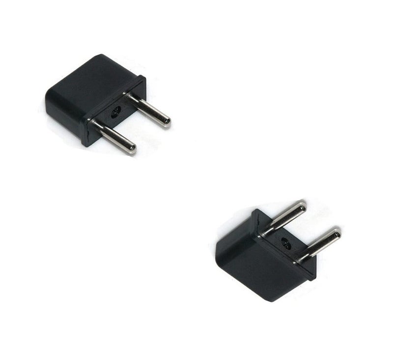 fdealz [ 2 Pieces ] Plug Converter Adaptor (EU Male - US Female) Plug Adapter for USA Flat to Europe Round Pin - Image 1