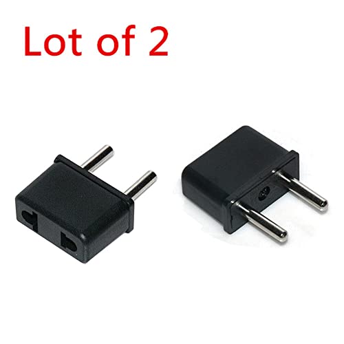 fdealz [ 2 Pieces ] Plug Converter Adaptor (EU Male - US Female) Plug Adapter for USA Flat to Europe Round Pin - Image 5