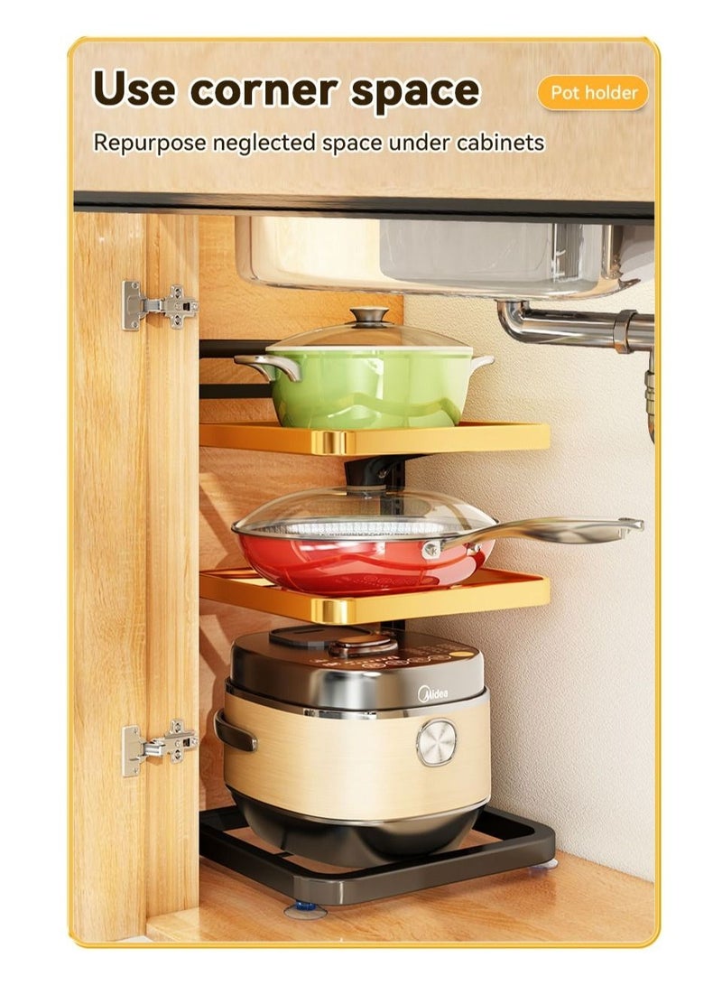 EMZJ رف أطباق الطعام متعدد الوظائف 5 طبقات – حامل أطباق الأطباق الجانبية القابل للتكديس، مثبت على الحائط ورف تقديم على الطاولة - Image 4