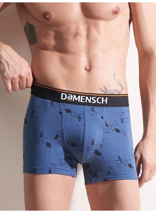 DaMENSCH Men's Deo-Cotton Printed Trunks for Men | Pack of 3 | Premium Cotton Stretch Underwear | Anti-Odour | 4-Way Stretch | Soft & Breathable Everyday Innerwear - Image 3