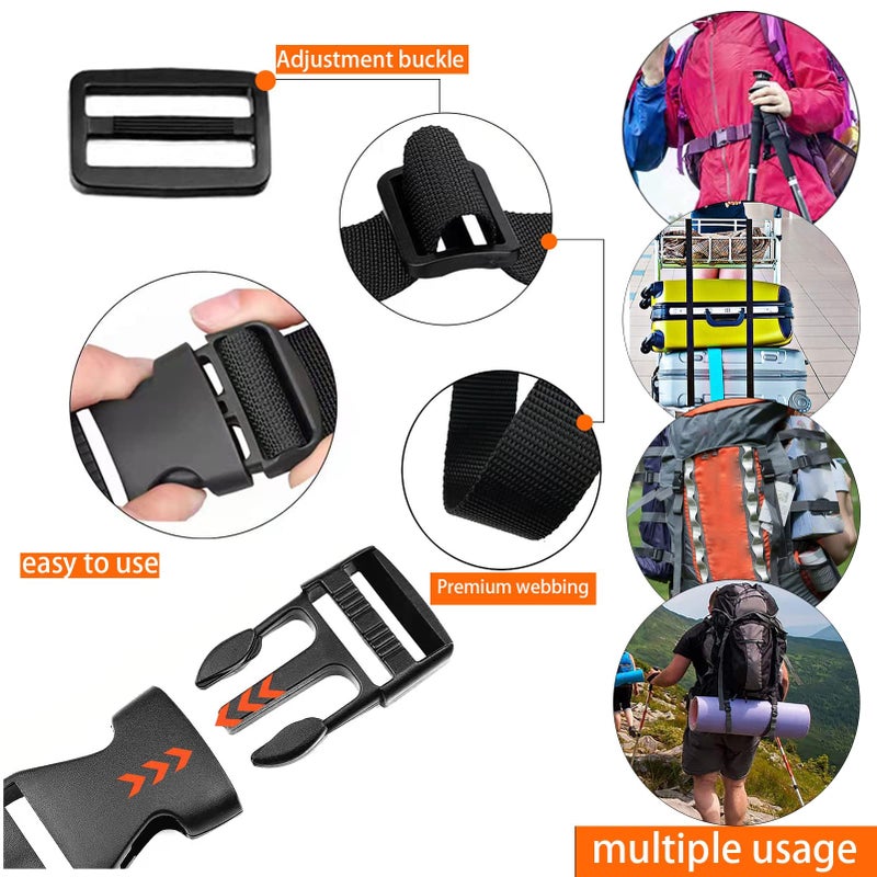 Golf Trolley Cart Bag Straps Webbing Fastener Belt Repalcement & Quick Release Buckle Sleeping Bag Strap - Adjustable & Durable Luggage Suitcase Bag Straps Christmas Tree Straps for Storage 4 Pcs - Image 4