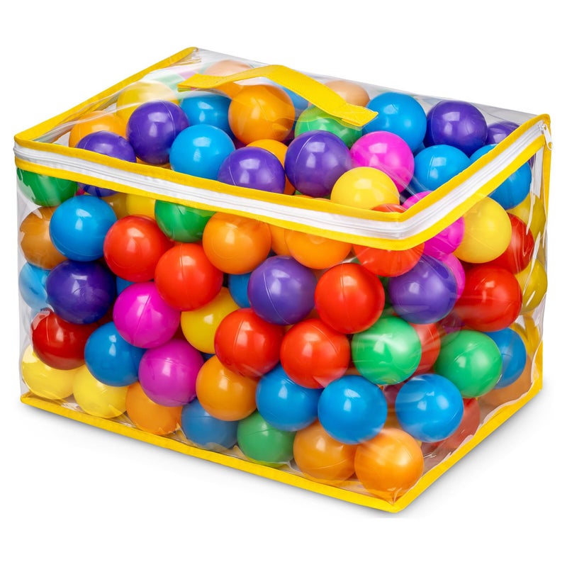 Hovenlay Ball Pit Balls Phthalate Free BPA Free Crush Proof Plastic 7 Bright Colors in Reusable Play Toys for Kids with Storage Bag - Image 2