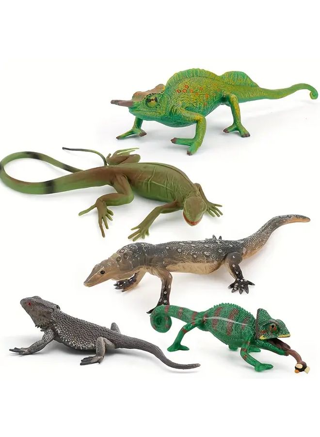 Set Of 4 Simulation Color Changing Dragon Lizard Toys Creative Ornaments For Children - Image 4