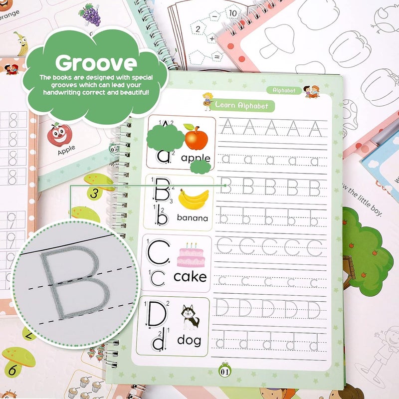 Cosy CORNER Magic Ink Copybooks for Kids Reusable Handwriting Workbooks for Preschools Grooves Template Design and Handwriting Aid Practice for Kids The Print Writing - Image 4
